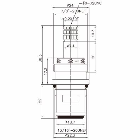 صنبور نحاسي مزدوج المقبض بقطر 1/2 بوصة نوع HAX 9.2 X 20E أسنان 268 نوع بروش 13/16"-20 UNEF إغلاق بزاوية 90 درجة بلف خزفي - صنبور نحاسي مزدوج المقبض بقطر 1/2 بوصة نوع HAX 9.2 X 20E أسنان 268 نوع بروش 13/16"-20 UNEF إغلاق بزاوية 90 درجة بلف خزفي