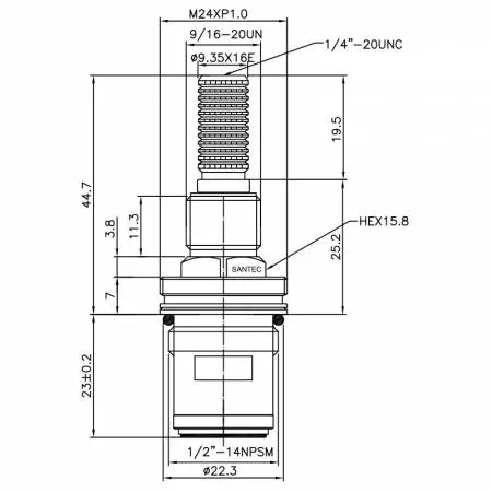 صنبور نحاسي مزدوج المقبض بقطر نصف بوصة من نوع HBQ خالي من الرصاص مطلي بالنيكل 9.35 X 16E أسنان 303 نوع بروش 1/2"-14 NPSM إغلاق بزاوية 90 درجة باتجاه عقارب الساعة خرطوشة سيراميك - صنبور نحاسي مزدوج المقبض بقطر نصف بوصة من نوع HBQ خالي من الرصاص مطلي بالنيكل 9.35 X 16E أسنان 303 نوع بروش 1/2"-14 NPSM إغلاق بزاوية 90 درجة باتجاه عقارب الساعة خرطوشة سيراميك