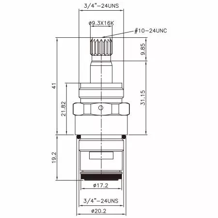 3/8 Three Eight Inch Brass Two Handle Faucet HBS Type Chrome Plated 9.3 X 16K Teeth 309 Broach Type 3/4"-24UNS 90 Degree Clockwise Turn Close Ceramic Cartridge - 3/8 Three Eight Inch Brass Two Handle Faucet HBS Type Chrome Plated 9.3 X 16K Teeth 309 Broach Type 3/4"-24UNS 90 Degree Clockwise Turn Close Ceramic Cartridge