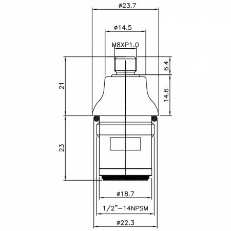 صنبور نحاسي بمقبضين بقطر 1/2 بوصة من النوع HCP مطلي بالكروم بأسنان M8 × P1.0 ونوع البروش 266 ومقاس 1/2"-14 NPSM ودوران بزاوية 90 درجة باتجاه عقارب الساعة ومزود بكرتشر سيراميك للإغلاق - صنبور نحاسي بمقبضين بقطر 1/2 بوصة من النوع HCP مطلي بالكروم بأسنان M8 × P1.0 ونوع البروش 266 ومقاس 1/2"-14 NPSM ودوران بزاوية 90 درجة باتجاه عقارب الساعة ومزود بكرتشر سيراميك للإغلاق