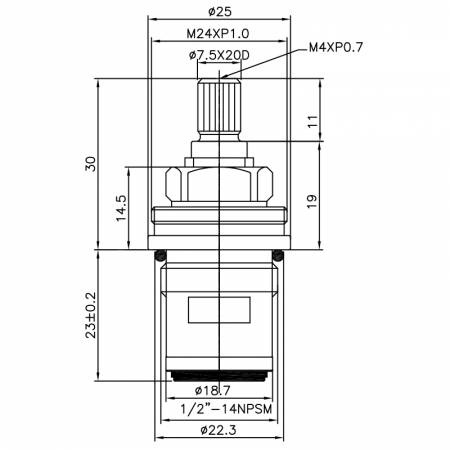 صنبور نحاسي بمقبضين من النوع HCQ بقطر 1/2 بوصة بأسنان 7.5 × 20D ونوع البروش 131 ومقاس 1/2"-14 NPSM ودوران بزاوية 90 درجة باتجاه عقارب الساعة ومزود بكرتشر سيراميك للإغلاق - صنبور نحاسي بمقبضين من النوع HCQ بقطر 1/2 بوصة بأسنان 7.5 × 20D ونوع البروش 131 ومقاس 1/2"-14 NPSM ودوران بزاوية 90 درجة باتجاه عقارب الساعة ومزود بكرتشر سيراميك للإغلاق