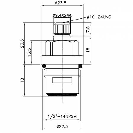 صنبور نحاسي مزدوج المقبض نصف بوصة HDD نوع 9.4 × 24A أسنان 381 نوع برش 1/2"-14NPSM إغلاق بزاوية 90 درجة بلف سيراميك - صنبور نحاسي مزدوج المقبض نصف بوصة HDD نوع 9.4 × 24A أسنان 381 نوع برش 1/2"-14NPSM إغلاق بزاوية 90 درجة بلف سيراميك