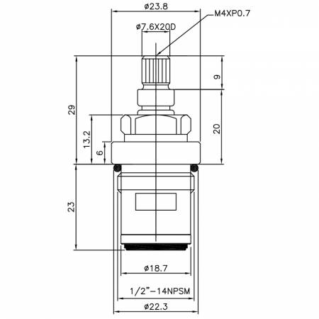 صنبور نحاسي مزدوج المقبض نصف بوصة 1/2 نوع HDM 7.6 X 20D أسنان 202 نوع بروش 1/2"-14NPSM إغلاق بزاوية 90 درجة باتجاه عقارب الساعة خرطوشة سيراميك - صنبور نحاسي مزدوج المقبض نصف بوصة 1/2 نوع HDM 7.6 X 20D أسنان 202 نوع بروش 1/2"-14NPSM إغلاق بزاوية 90 درجة باتجاه عقارب الساعة خرطوشة سيراميك