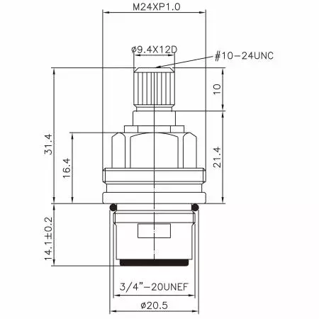 صنبور نحاسي بمقاس 3/8 بوصة بمقبضين من النوع HDR بأسنان بقطر 9.4 × 12D ونوع البروش 399 ومقاس 3/4"-20UNEF ودوران بزاوية 90 درجة في اتجاه عقارب الساعة للإغلاق بواسطة الكرتوش السيراميكي - صنبور نحاسي بمقاس 3/8 بوصة بمقبضين من النوع HDR بأسنان بقطر 9.4 × 12D ونوع البروش 399 ومقاس 3/4"-20UNEF ودوران بزاوية 90 درجة في اتجاه عقارب الساعة للإغلاق بواسطة الكرتوش السيراميكي