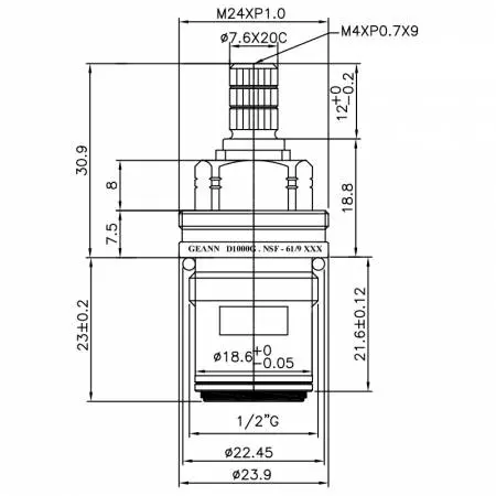 صنبور مزدوج المقبض من النحاس الخالي من الرصاص بقطر 1/2 بوصة نوع HDU 7.6 X 20C أسنان 405 نوع بروش 1/2"G إغلاق بزاوية 90 درجة ببطانة سيراميكية - صنبور مزدوج المقبض من النحاس الخالي من الرصاص بقطر 1/2 بوصة نوع HDU 7.6 X 20C أسنان 405 نوع بروش 1/2"G إغلاق بزاوية 90 درجة ببطانة سيراميكية