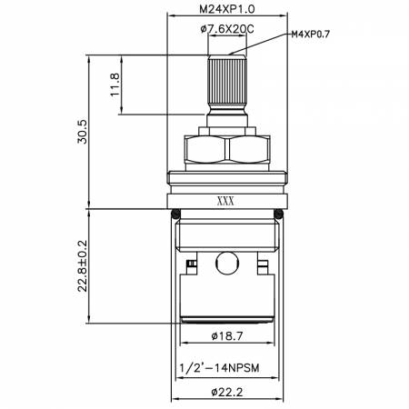 صنبور نحاسي مزدوج المقبض بقطر 1/2 بوصة نوع HED 7.6 X 20C أسنان 419 نوع بروش 1/2"-14NPSM إغلاق بزاوية 180 درجة بلف سيراميك - صنبور نحاسي مزدوج المقبض بقطر 1/2 بوصة نوع HED 7.6 X 20C أسنان 419 نوع بروش 1/2"-14NPSM إغلاق بزاوية 180 درجة بلف سيراميك