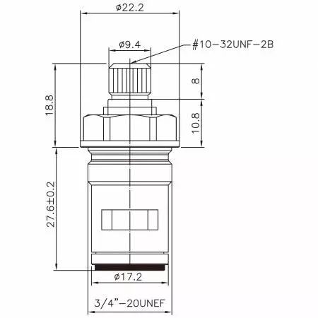 صنبور نحاسي ثنائي المقبض بقطر 3/8 بوصة من النوع HEL بأسنان 9.4 × 16L ونوع البروش 436 ومقاس 3/4 بوصة - 20UNEF ودوران بزاوية 90 درجة في اتجاه عقارب الساعة للإغلاق بواسطة صمام سيراميك - صنبور نحاسي ثنائي المقبض بقطر 3/8 بوصة من النوع HEL بأسنان 9.4 × 16L ونوع البروش 436 ومقاس 3/4 بوصة - 20UNEF ودوران بزاوية 90 درجة في اتجاه عقارب الساعة للإغلاق بواسطة صمام سيراميك