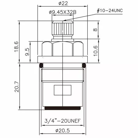 صنبور نحاسي ثنائي المقبض بقطر 3/8 بوصة من النوع HEO بأسنان 9.45 × 32B ونوع البروش 442 ومقاس 3/4 بوصة - 20UNEF ودوران بزاوية 90 درجة في اتجاه عقارب الساعة للإغلاق بواسطة صمام سيراميك - صنبور نحاسي ثنائي المقبض بقطر 3/8 بوصة من النوع HEO بأسنان 9.45 × 32B ونوع البروش 442 ومقاس 3/4 بوصة - 20UNEF ودوران بزاوية 90 درجة في اتجاه عقارب الساعة للإغلاق بواسطة صمام سيراميك