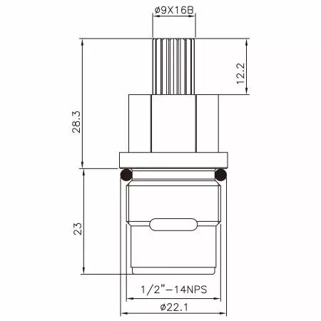 صنبور نحاسي بيدتين 3/8 بوصة نوع HET 9 X 16B أسنان 454 نوع بروش 1/2"-14NPSM إغلاق بزاوية 90 درجة بلف خزفي - صنبور نحاسي بيدتين 3/8 بوصة نوع HET 9 X 16B أسنان 454 نوع بروش 1/2"-14NPSM إغلاق بزاوية 90 درجة بلف خزفي