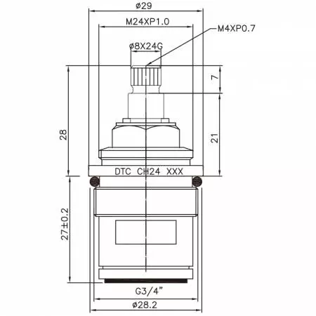 صنبور نحاسي بيدتين بقطر 3/4 بوصة نوع HEU 8 X 24G أسنان 455 نوع بروش G3/4" بزاوية 90 درجة إغلاق بلف خزفي - صنبور نحاسي بيدتين بقطر 3/4 بوصة نوع HEU 8 X 24G أسنان 455 نوع بروش G3/4" بزاوية 90 درجة إغلاق بلف خزفي