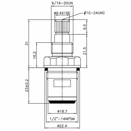 صنبور نحاسي مزدوج المقبض نصف بوصة 1/2 نوع HFP 9.4 X 16E أسنان 106 نوع بروش 1/2"-14NPSM إغلاق بزاوية 90 درجة بلف خزفي - صنبور نحاسي مزدوج المقبض نصف بوصة 1/2 نوع HFP 9.4 X 16E أسنان 106 نوع بروش 1/2"-14NPSM إغلاق بزاوية 90 درجة بلف خزفي
