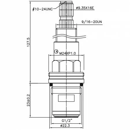 صنبور نحاسي مزدوج المقبض نصف بوصة 1/2 نوع HFX 9.35 X 16E أسنان 509 نوع بروش G1/2" إغلاق بزاوية 90 درجة بلف خزفي - صنبور نحاسي مزدوج المقبض نصف بوصة 1/2 نوع HFX 9.35 X 16E أسنان 509 نوع بروش G1/2" إغلاق بزاوية 90 درجة بلف خزفي