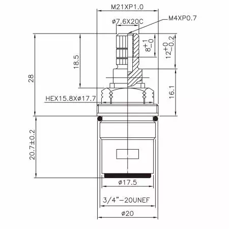 صنبور نحاسي خالي من الرصاص بيدتين 3/8 بوصة نوع HGD 7.6 X 20C أسنان 523 نوع بروش 3/4"-20UNEF إغلاق بزاوية 90 درجة بلف خزفي - صنبور نحاسي خالي من الرصاص بيدتين 3/8 بوصة نوع HGD 7.6 X 20C أسنان 523 نوع بروش 3/4"-20UNEF إغلاق بزاوية 90 درجة بلف خزفي