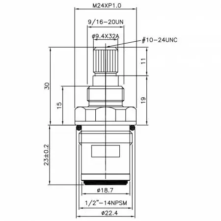 صنبور نحاسي مزدوج المقبض نصف بوصة 1/2 نوع HGN غسيل الرصاص 9.4 X 32A أسنان 422 نوع بروش 1/2"-14NPSM إغلاق بزاوية 90 درجة بلف خزفي - صنبور نحاسي مزدوج المقبض نصف بوصة 1/2 نوع HGN غسيل الرصاص 9.4 X 32A أسنان 422 نوع بروش 1/2"-14NPSM إغلاق بزاوية 90 درجة بلف خزفي