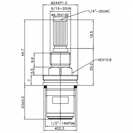 صنبور نحاسي مزدوج المقبض نصف بوصة 1/2 نوع HGU خالي من الرصاص 9.35 × 16E أسنان 303 نوع برش 1/2"-14NPSM إغلاق بزاوية 90 درجة بلف خزفي - صنبور نحاسي مزدوج المقبض نصف بوصة 1/2 نوع HGU خالي من الرصاص 9.35 × 16E أسنان 303 نوع برش 1/2"-14NPSM إغلاق بزاوية 90 درجة بلف خزفي