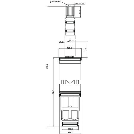 3/4 بوصة 157.5 مم نحاس 2 طريق صمام تحويل حوض الاستحمام والدش - 3/4 بوصة 157.5 مم نحاس 2 طريق صمام تحويل حوض الاستحمام والدش