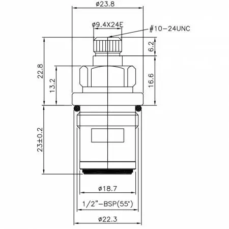 صنبور نحاسي مزدوج المقبض بقطر 1/2 بوصة HHJ نوع 9.4 X 24E أسنان 103 نوع بروش 1/2"-BSP(55درجة) إغلاق بزاوية 90 درجة بلف خزفي - صنبور نحاسي مزدوج المقبض بقطر 1/2 بوصة HHJ نوع 9.4 X 24E أسنان 103 نوع بروش 1/2"-BSP(55درجة) إغلاق بزاوية 90 درجة بلف خزفي