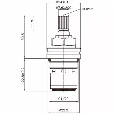صنبور نحاسي مزدوج المقبض بقطر نصف بوصة HHS نوع 7.6 X 20C أسنان 587 نوع بروش G1/2" بزاوية 180 درجة في اتجاه عقارب الساعة مع خرطوشة سيراميكية - صنبور نحاسي مزدوج المقبض بقطر نصف بوصة HHS نوع 7.6 X 20C أسنان 587 نوع بروش G1/2" بزاوية 180 درجة في اتجاه عقارب الساعة مع خرطوشة سيراميكية