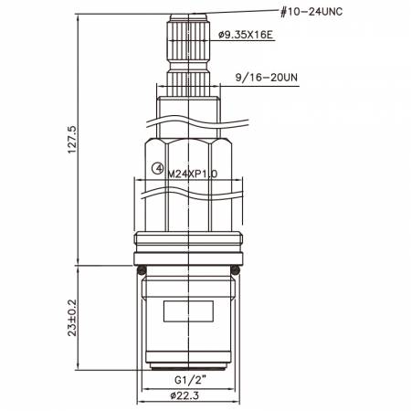 صنبور نحاسي مزدوج المقبض نصف بوصة HHZ نوع 9.35 X 16E أسنان 593 نوع برش G1/2" إغلاق بزاوية 90 درجة بلف خزفي - صنبور نحاسي مزدوج المقبض نصف بوصة HHZ نوع 9.35 X 16E أسنان 593 نوع برش G1/2" إغلاق بزاوية 90 درجة بلف خزفي