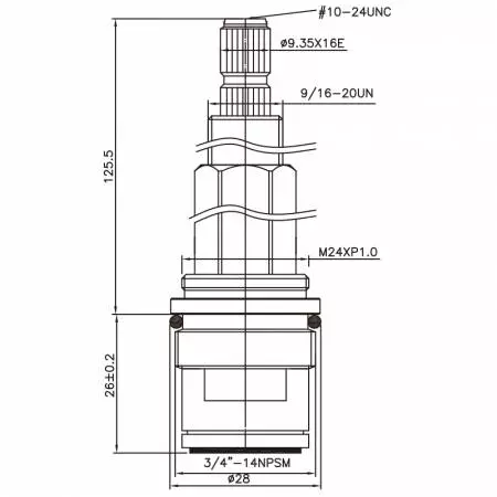 خلاط نحاسي ذو مقبضين 3/4 بوصة نوع HIA 9.35 X 16E أسنان 593 نوع برش 3/4"-14NPSM إغلاق بزاوية 90 درجة خرطوشة سيراميك - خلاط نحاسي ذو مقبضين 3/4 بوصة نوع HIA 9.35 X 16E أسنان 593 نوع برش 3/4"-14NPSM إغلاق بزاوية 90 درجة خرطوشة سيراميك