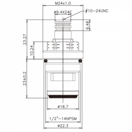 صنبور مزدوج المقبض من النحاس الخالي من الرصاص بقطر 1/2 بوصة نوع HII 9.4 × 24E أسنان 613 نوع برش 1/2"-14NPSM إغلاق بزاوية 90 درجة بلف دوار خزفي - صنبور مزدوج المقبض من النحاس الخالي من الرصاص بقطر 1/2 بوصة نوع HII 9.4 × 24E أسنان 613 نوع برش 1/2"-14NPSM إغلاق بزاوية 90 درجة بلف دوار خزفي