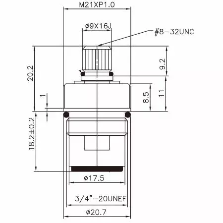 3/8 بوصة نحاس صنبور ذو مقبضين نوع HIJ 9 X 16J أسنان 297 نوع بروش 3/4"-20UNEF 90 درجة إغلاق باتجاه عقارب الساعة خرطوشة سيراميك - 3/8 بوصة نحاس صنبور ذو مقبضين نوع HIJ 9 X 16J أسنان 297 نوع بروش 3/4"-20UNEF 90 درجة إغلاق باتجاه عقارب الساعة خرطوشة سيراميك