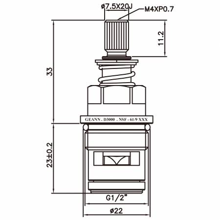 صنبور نحاسي بمقاس 1/2 بوصة بمقبضين من النوع HIN بأسنان بقطر 7.5 × 20J ونوع البروش G1/2 بوصة وتدور بزاوية 90 درجة عكس عقارب الساعة وتغلق بواسطة الكربيد السيراميكي - صنبور نحاسي بمقاس 1/2 بوصة بمقبضين من النوع HIN بأسنان بقطر 7.5 × 20J ونوع البروش G1/2 بوصة وتدور بزاوية 90 درجة عكس عقارب الساعة وتغلق بواسطة الكربيد السيراميكي