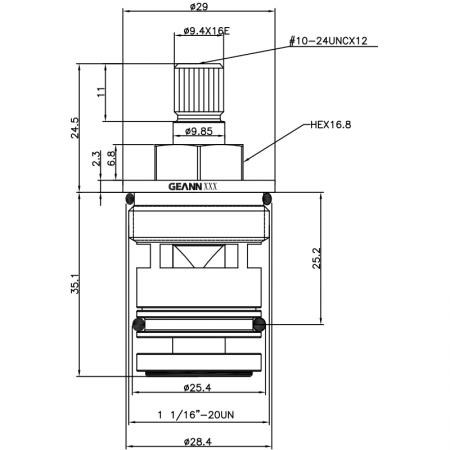 3/4 بوصة ثلاثة أرباع 59.6 مم نحاس 2 طريق صنبور ودش محول خرطوشة - 3/4 بوصة ثلاثة أرباع 59.6 مم نحاس 2 طريق صنبور ودش محول خرطوشة