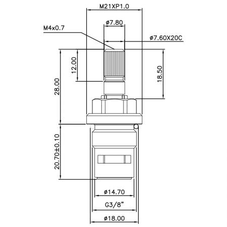 3/8 Three Eight Inch Brass Two Handle Faucet HJQ Type 7.6 X 20C Teeth 675 Broach Type G3/8" 90 Degree Clockwise Turn Close Ceramic Cartridge - 3/8 Three Eight Inch Brass Two Handle Faucet HJQ Type 7.6 X 20C Teeth 675 Broach Type G3/8" 90 Degree Clockwise Turn Close Ceramic Cartridge