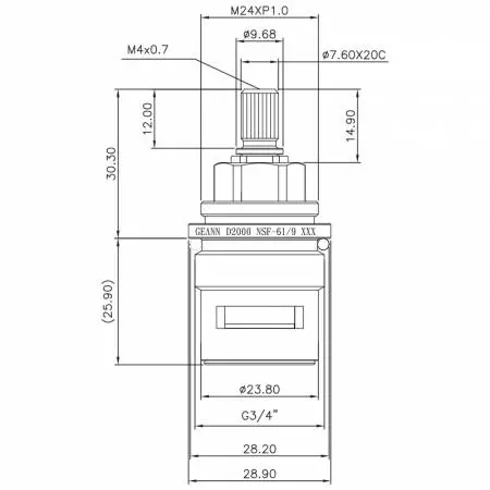 صنبور نحاسي مزدوج المقبض بقطر 3/4 بوصة نوع HJS 7.6 X 20C أسنان 689 نوع بروش G3/4" بزاوية 90 درجة إغلاق ببطانة سيراميكية - صنبور نحاسي مزدوج المقبض بقطر 3/4 بوصة نوع HJS 7.6 X 20C أسنان 689 نوع بروش G3/4" بزاوية 90 درجة إغلاق ببطانة سيراميكية