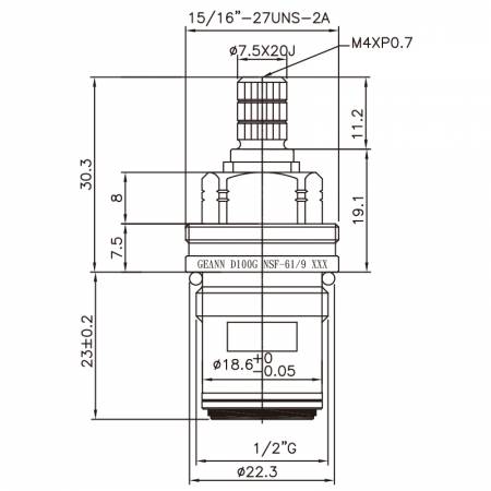 صنبور نحاسي خالي من الرصاص بيدين بحجم 1/2 بوصة نوع HJT 7.5 X 20J أسنان 474 نوع بروش G1/2" إغلاق بزاوية 90 درجة بلف خزفي - صنبور نحاسي خالي من الرصاص بيدين بحجم 1/2 بوصة نوع HJT 7.5 X 20J أسنان 474 نوع بروش G1/2" إغلاق بزاوية 90 درجة بلف خزفي