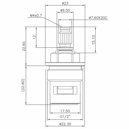صنبور نحاسي بمقاس 1/2 بوصة بمقبضين من النوع HJR بأسنان بقطر 7.6 × 20 سم ونوع البروش 686 وصمام سيراميكي للإغلاق بزاوية 90 درجة باتجاه عقارب الساعة - صنبور نحاسي بمقاس 1/2 بوصة بمقبضين من النوع HJR بأسنان بقطر 7.6 × 20 سم ونوع البروش 686 وصمام سيراميكي للإغلاق بزاوية 90 درجة باتجاه عقارب الساعة