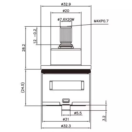 31 مم 2 منفذ 2 وظيفة نحاس HJW نوع ليزر 20 سن 818 نوع برش 32.3 مم 90 درجة دوران صمام تحويل - 31 مم 2 منفذ 2 وظيفة نحاس HJW نوع ليزر 20 سن 818 نوع برش 32.3 مم 90 درجة دوران صمام تحويل