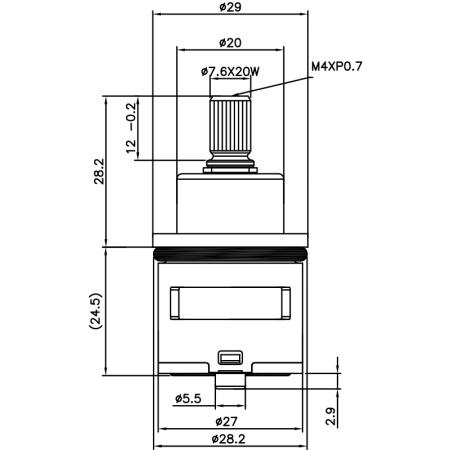 خرطوشة نحاسية بقطر 27 مم، 20 سنًا، 28.2 مم، إغلاق (LTC) بزاوية 180 درجة عكس اتجاه عقارب الساعة - خرطوشة نحاسية بقطر 27 مم، 20 سنًا، 28.2 مم، إغلاق بزاوية 180 درجة عكس اتجاه عقارب الساعة