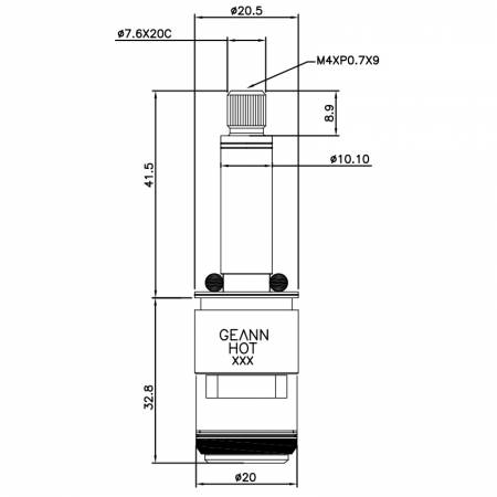 صنبور نصف بوصة خالٍ من الرصاص من النحاس ذو مقبضين نوع HKT 7.6 × 20C أسنان 713 نوع البروش بدون خيط 20 مم 90 درجة للإغلاق بتقنية السيراميك - صنبور نصف بوصة خالٍ من الرصاص من النحاس ذو مقبضين نوع HKT 7.6 × 20C أسنان 713 نوع البروش بدون خيط 20 مم 90 درجة للإغلاق بتقنية السيراميك
