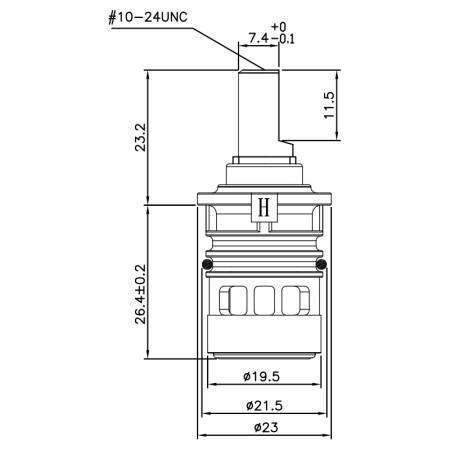 صنبور نصف بوصة من النحاس بمقبضين نوع HKV بدون أسنان 725 نوع البروش بدون خيط 21.5 مم تدوير بزاوية 90 درجة باتجاه عقارب الساعة إغلاق الكرتوش السيراميكي - صنبور نصف بوصة من النحاس بمقبضين نوع HKV بدون أسنان 725 نوع البروش بدون خيط 21.5 مم تدوير بزاوية 90 درجة باتجاه عقارب الساعة إغلاق الكرتوش السيراميكي