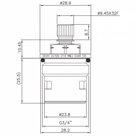 صنبور نحاسي مزدوج المقبض بقطر 3/4 بوصة نوع HLF 9.45 X 32F أسنان 739 نوع بروش G3/4" بزاوية 90 درجة إغلاق ببطانة سيراميكية - صنبور نحاسي مزدوج المقبض بقطر 3/4 بوصة نوع HLF 9.45 X 32F أسنان 739 نوع بروش G3/4" بزاوية 90 درجة إغلاق ببطانة سيراميكية