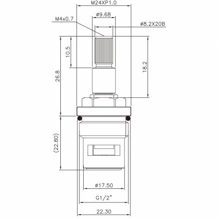 صنبور نحاسي بمقاس 1/2 بوصة بمقبضين من النوع HLJ بأسنان بقطر 8.2 × 20 سم ونوع البروش 744 وصمام سيراميكي للإغلاق بزاوية 90 درجة باتجاه عقارب الساعة - صنبور نحاسي بمقاس 1/2 بوصة بمقبضين من النوع HLJ بأسنان بقطر 8.2 × 20 سم ونوع البروش 744 وصمام سيراميكي للإغلاق بزاوية 90 درجة باتجاه عقارب الساعة