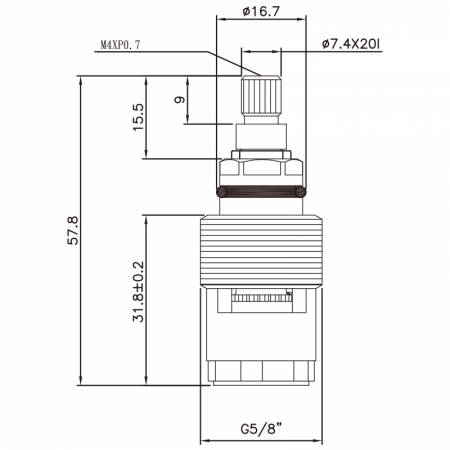 صنبور مزدوج المقبض من النحاس بقطر 5/8 بوصة HLR نوع 7.4 X 20I أسنان نوع G5/8" بزاوية 180 درجة إغلاق بلف خزفي - صنبور مزدوج المقبض من النحاس بقطر 5/8 بوصة HLR نوع 7.4 X 20I أسنان نوع G5/8" بزاوية 180 درجة إغلاق بلف خزفي