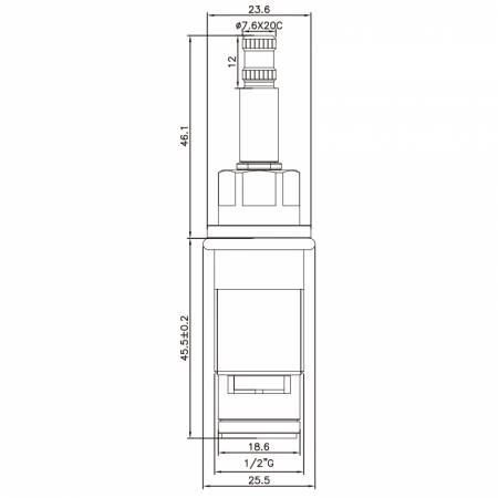 صنبور نحاسي ذو مقبضين بقطر 1/2 بوصة نوع HMA 7.6 X 20C أسنان 771 بدون خيط نوع G1/2" 90 درجة للإغلاق بتحريك عقارب الساعة صمام سيراميك - صنبور نحاسي ذو مقبضين بقطر 1/2 بوصة نوع HMA 7.6 X 20C أسنان 771 بدون خيط نوع G1/2" 90 درجة للإغلاق بتحريك عقارب الساعة صمام سيراميك