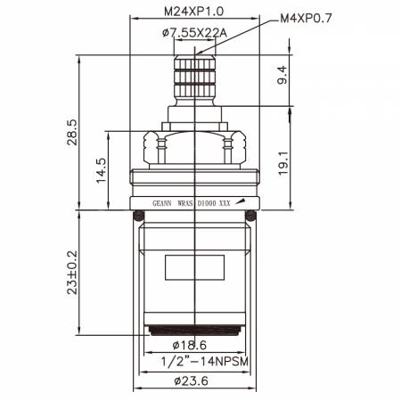 صنبور نحاسي ذو مقبضين بدون رصاص بقطر 1/2 بوصة من النوع HMN 7.55 X 22A أسنان نوع 812 بزاوية 90 درجة باتجاه عقارب الساعة صمام سيراميكي للإغلاق - صنبور نحاسي ذو مقبضين بدون رصاص بقطر 1/2 بوصة من النوع HMN 7.55 X 22A أسنان نوع 812 بزاوية 90 درجة باتجاه عقارب الساعة صمام سيراميكي للإغلاق