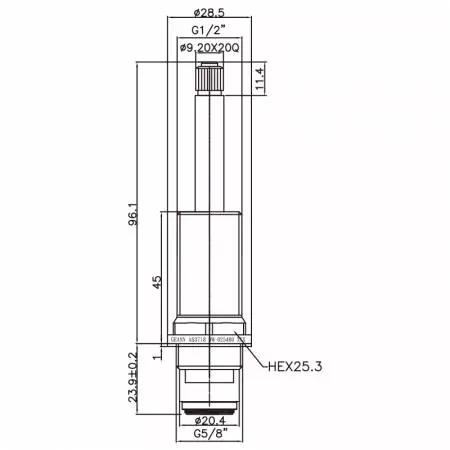 5/8 بوصة ونصف من النحاس مع صنبور مزدوج المقبض من نوع HMU مطلي بالكروم 9.20 X 20Q أسنان 824 نوع برش G5/8" بزاوية 90 درجة مع إغلاق ببطانة سيراميكية - 1/2 بوصة ونصف من النحاس مع صنبور مزدوج المقبض من نوع HMU مطلي بالكروم 9.20 X 20Q أسنان 824 نوع برش G5/8" بزاوية 90 درجة مع إغلاق ببطانة سيراميكية