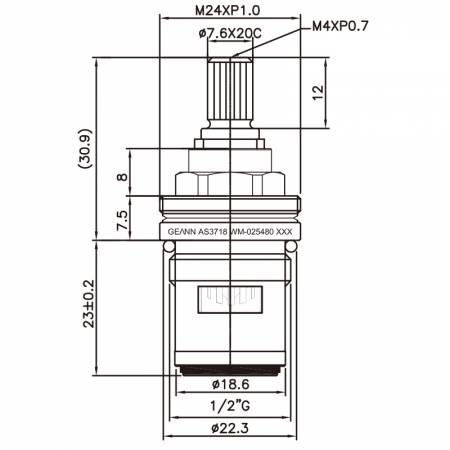 صنبور نحاسي ذو مقبضين بقطر 1/2 بوصة من النوع HMY 7.6 X 20C أسنان نوع 405 بزاوية 90 درجة باتجاه عقارب الساعة صمام سيراميكي للإغلاق - صنبور نحاسي ذو مقبضين بقطر 1/2 بوصة من النوع HMY 7.6 X 20C أسنان نوع 405 بزاوية 90 درجة باتجاه عقارب الساعة صمام سيراميكي للإغلاق