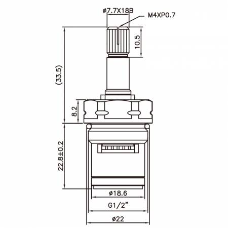 صنبور نحاسي ذو مقبضين بقطر 1/2 بوصة نوع HNG بأسنان 7.7 × 18B نوع البروش 841 G1/2 بوصة 180 درجة للإغلاق بتقنية السيراميك - صنبور نحاسي ذو مقبضين بقطر 1/2 بوصة نوع HNG بأسنان 7.7 × 18B نوع البروش 841 G1/2 بوصة 180 درجة للإغلاق بتقنية السيراميك