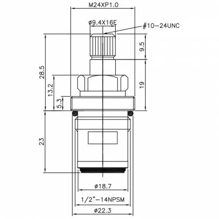 صنبور نصف بوصة من النحاس بمقبضين من النوع HS 9.4 × 16E أسنان 120 نوع البروش 1/2"-14NPSM 90 درجة باتجاه عقارب الساعة إغلاق الكرتشر السيراميكي - صنبور نصف بوصة من النحاس بمقبضين من النوع HS 9.4 × 16E أسنان 120 نوع البروش 1/2"-14NPSM 90 درجة باتجاه عقارب الساعة إغلاق الكرتشر السيراميكي