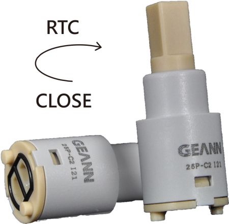 18mm 2 منفذ قاعدة بلاستيكية قياسية دوران 90 درجة عكس اتجاه عقارب الساعة خرطوشة قرص سيراميكي لتصفية المياه - 18mm 2 منفذ قاعدة بلاستيكية قياسية دوران 90 درجة عكس اتجاه عقارب الساعة خرطوشة قرص سيراميكي لتصفية المياه