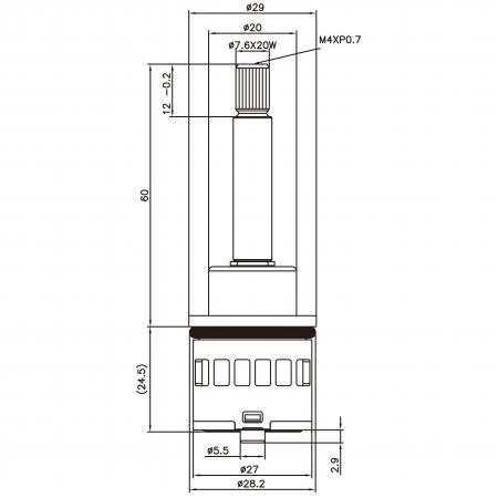 خرطوشة تحويل بلاستيكية قياسية بقاعدة 27 مم 2 منفذ 2 وظيفة M4XP0.7 بزاوية 90 درجة. - خرطوشة تحويل بلاستيكية قياسية بقاعدة 27 مم 2 منفذ 2 وظيفة M4XP0.7 بزاوية 90 درجة.