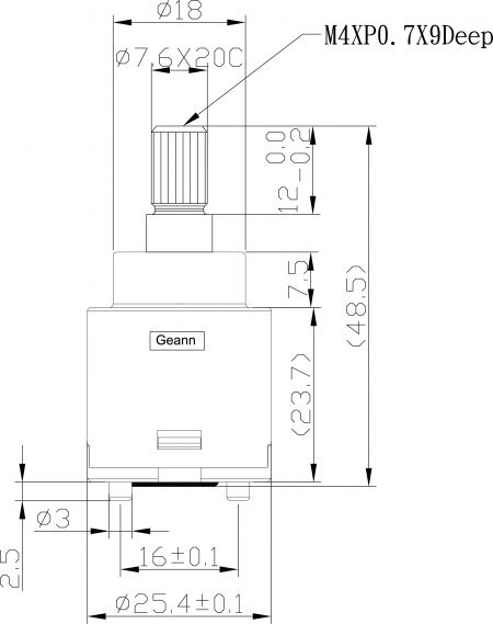 25 مم قاعدة قياسية تقدمية بزاوية 120 درجة إغلاق في اتجاه عقارب الساعة (RTC) خرطوشة خلط - 25 مم قاعدة قياسية تقدمية بزاوية 120 درجة إغلاق في اتجاه عقارب الساعة (RTC) خرطوشة خلط سيراميكية