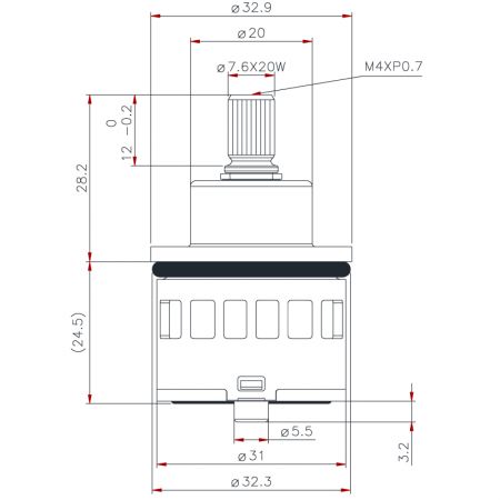 31 مم 2 منفذ 180 درجة تحويل غير مشترك خرطوشة محول - 31 مم 2 منفذ 180 درجة تحويل غير مشترك خرطوشة محول