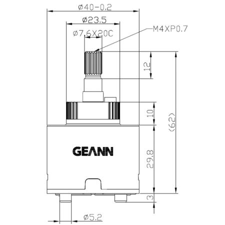 قاعدة قياسية تقدم 40 مم بزاوية 120 درجة في اتجاه عقارب الساعة (RTC) مع خرطوشة قرص سيراميك - قاعدة قياسية تقدم 40 مم بزاوية 120 درجة في اتجاه عقارب الساعة مع خرطوشة قرص سيراميك